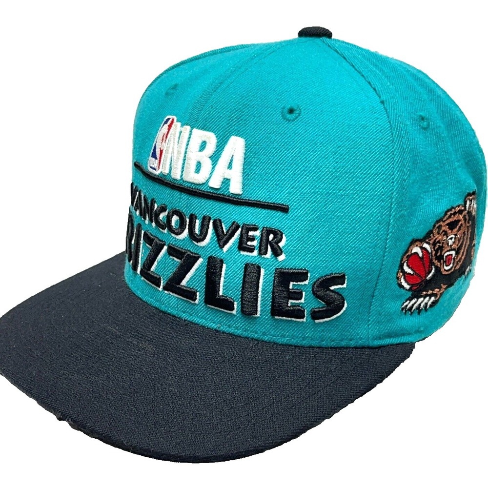 Vancouver Grizzles Hat Cap SnapBack Teal Hardwood Classics Adjustable‎ Wool NBA